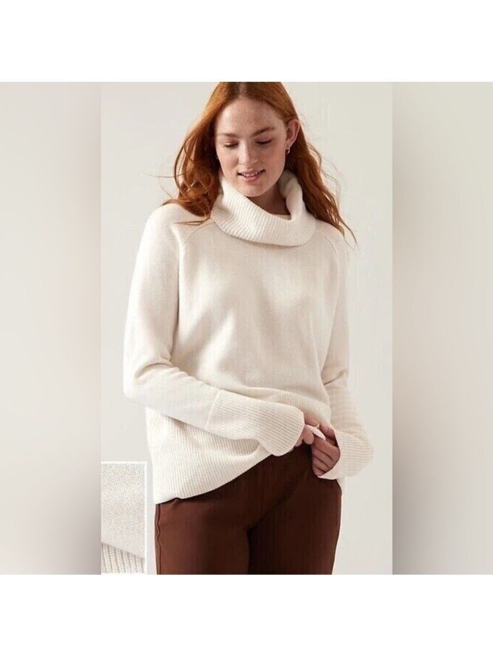Athleta Alpine Cashmere Extra Fine Merino Wool Fall Turtleneck Sweater NWOT 2X